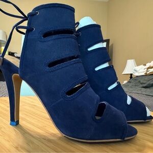Navy Suede Anthropologie Heels-8